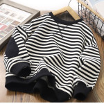 Boys And Girls Striped Long Sleeve Bottoming Top