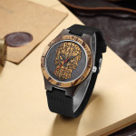 Skull Wooden Watch Quartz Scale Double Color