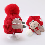 Children's Hat Baby Wool Earmuffs Hat Scarf Suit