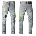 High Street Print Light Blue Cross Jeans