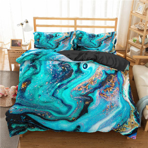 Modern Marble Texture 3D Digital Printing Quilt Cover Pillowcase