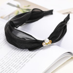 Hairband Satin Bright Silk Fabric Rhinestone Pearl Hairpin