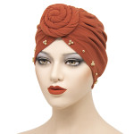 Women's Beaded Plate Flower Base Hat Bandana