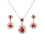 Crystal Drop Earrings Necklace Set Dress Acessories