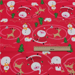 Red Santa Cotton Twill Cotton Cartoon Bed Clothing Fabric