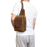 Men's Leather Chest Sports Shoulder Messenger Bag