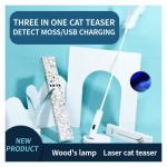 Cat Teaser Stick Laser Teaser Stick Feather Three In One USB Charging Multifunctional Pet Supplies Toy Teaser Stick Replacement Head