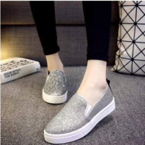 Platform Loafer Low-Top Sequin Women's Shoes