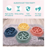 Pet Dog Bowl Dog Slow Feeder Bowl Puppy Cat Slow Eating Dish Bowl Anti-Gulping Food Plate Feeding Dog Cat Food Bowl Pet Supplies