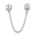 DIY Beaded Bracelet Accessory Safety Chain S925 Sterling Silver With Diamond Simple