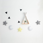 Star Moon Hanging Ornament Children's Room Crib 5 Star Decorations