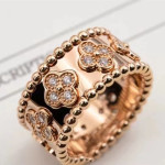 18k Gold Clover Kaleidoscope Ring Female