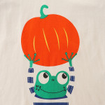 European And American Round Neck T-shirt Autumn Cartoon Halloween Pumpkin Print