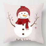 Christmas Snowman Polyester Throw Pillow Cover