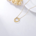 14K Real Gold Heart Necklace with 5A Cubic Zirconia