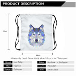 Colorful Wolf Head Digital Printed Drawstring Pocket European And American Style Drawstring Double-shoulder Backpack