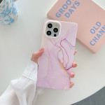 Square Gilt Marble Silicone Straight Edge Phone Case Protector