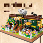 Street View Series Train Coffee Shop Kiosk Assembling Blocks