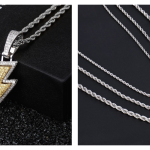 Hot Selling Lightning Hip Hop Pendant Micro-inlaid Zircon Hip Hop Fashion Trendy Hip Hop Jewelry