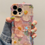 Silicone Drop-resistant Oil Painting Flower Phone Case