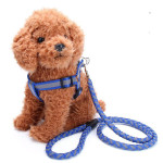 Reflective Nylon Braided Pet Leash Harness Set