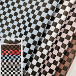 Classic Small Checkerboard Printed Leather Fabric