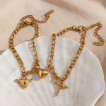 Fashion Magnet Angel Wings Key Lock Couple Bracelet