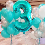 Thin Body 32-inch Blue Digital Decorative Aluminum Film Balloon