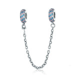 DIY Beaded Bracelet Accessory Safety Chain S925 Sterling Silver With Diamond Simple