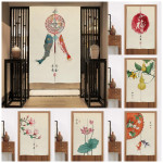 Home Kitchen Bedroom Partition Chinese Style Cloth Curtain