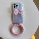 Wavy Pattern Mobile Phone Case Laser Colorful Bow