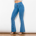 Flared Pants Women's Hip Lift Light Blue High Waist Jeans