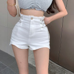 Women's Summer Loose Lace Up Bud Denim Shorts