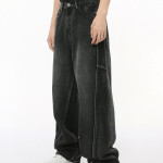 Men's Straight Wide Leg Denim Trousers