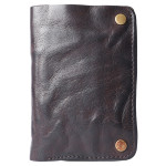 Pleated Leather Vertical Purse Men's Short First Layer Cowhide Zipper Small Card Bag