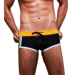 Boxer Color Matching Tether Beach Pants Quick-drying Swimming Trunks Men