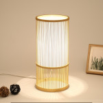 Tea Room Bamboo Woven Table Lamp Study Night Light Adjustable Light Warm Zen Bedside Lamp