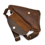 Men's Leather Chest Bag Crazy Horse Leather Retro Messenger