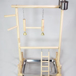 Solid Wood Toy Swing Climbing Ladder Shelf Peony Xuan Double-layer Stainless Steel Food Box