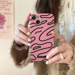 Film Phone Case Art Line Curve Rose Red