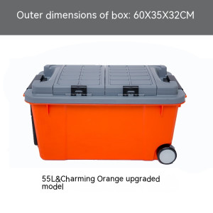 Large High-strength Plastic Storage Box Thickened Trolley On-board Storage Box