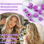 40pcs Magic Silicone Hair Rollers Heatless Curling Rod Headband DIY Hair Styles S L Random Color