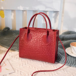 Serpentine Color Contrast Lock Chain Platinum Square Bag