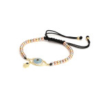 Brass Bead Micro-set Devil's Eye Bracelet Adjustable