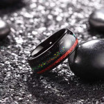 Opal Ruby Black Meteorite Ring