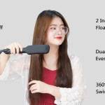 Cross-Border Exclusively For Lcd Display Infrared Hair Care Straightener Black Wide Plate Hair Straightener