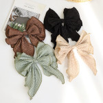 Solid Color Fabric Crumpled Bow Hair Accessory