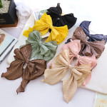 Solid Color Fabric Crumpled Bow Hair Accessory