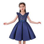 New Girls' Sequin Dress With Small Flying Sleeves