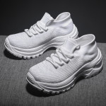 New Small White Shoes Girls Breathable Flying Knit Shoes